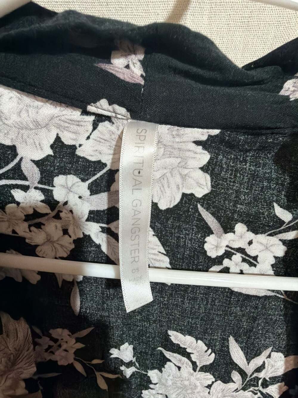 Spiritual Gangster Maya Black Floral Kimono One Size - Picture 3 of 6